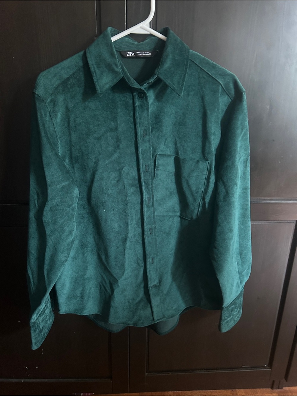 ZARA Deep Green Button-Front Shirt